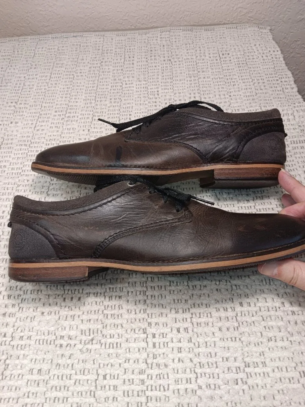 Bullboxer 'Jaspy' Men's Brown Leather Derby Shoes sz 9 US / 42 EU